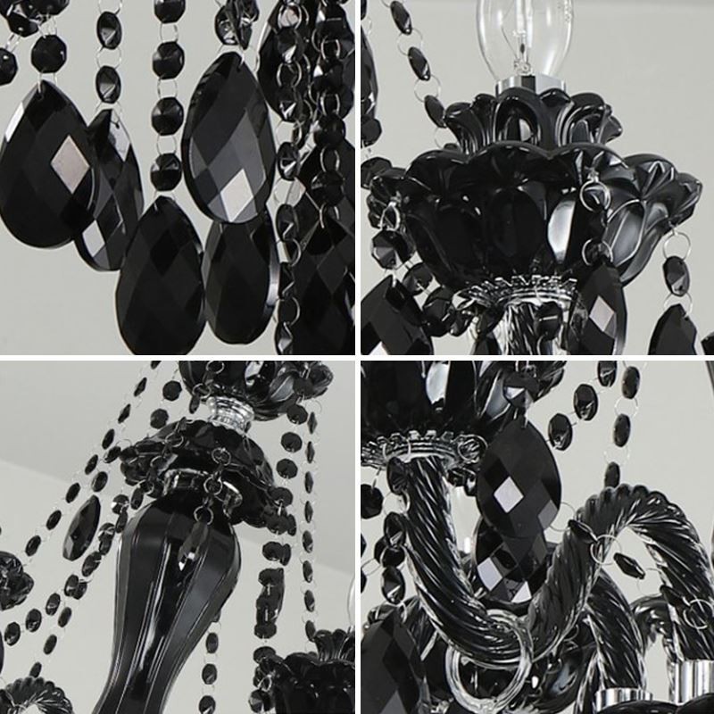 Luxusní křišťálový lustr European Black 10 Lights