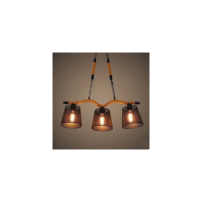 Retro Creative Three Pastoral Head Lanový lustr