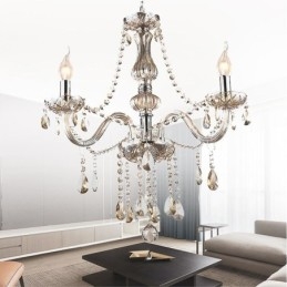 Křišťálový lustr European Cognac Color Glass Závěsné světlo