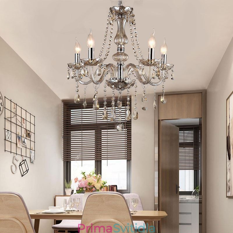 Křišťálový lustr European Cognac Color Glass Závěsné světlo