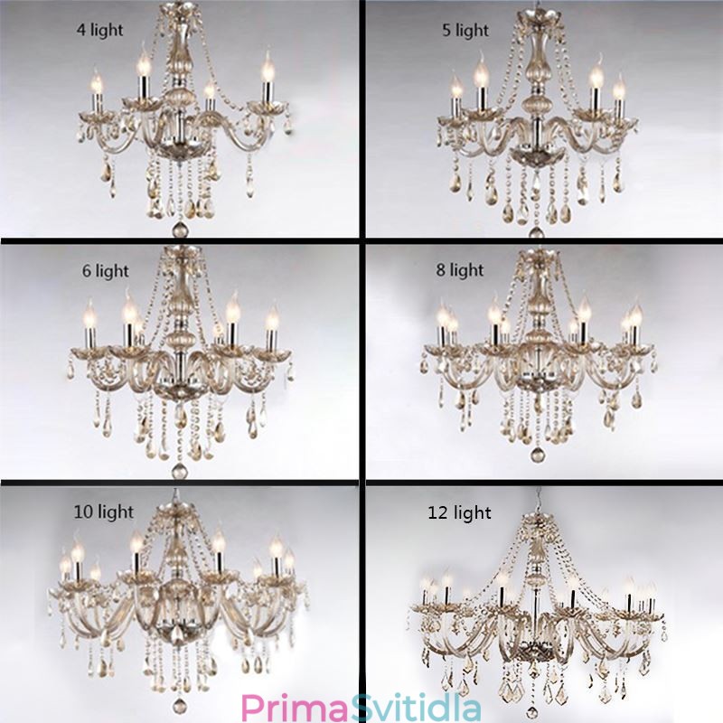 Křišťálový lustr European Cognac Color Glass Závěsné světlo