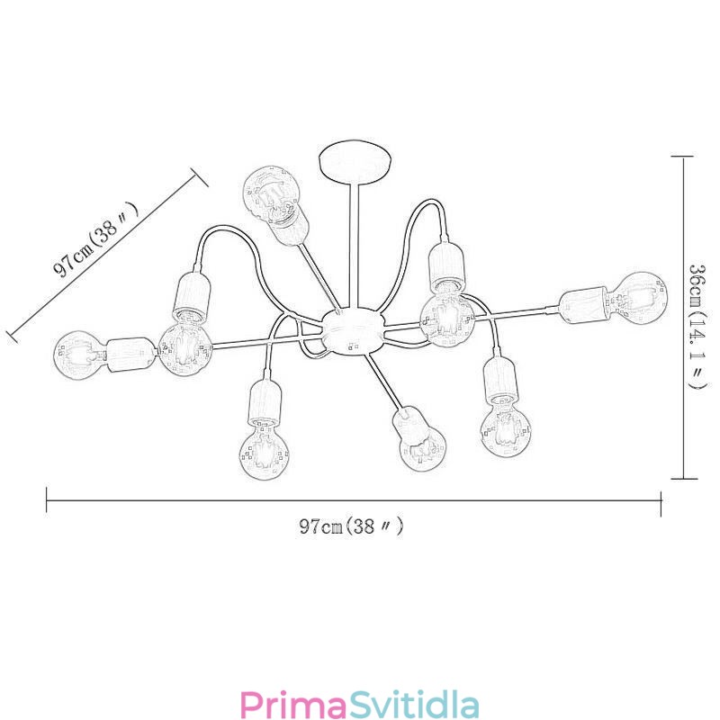 Současný kreativní železný závěsný lustr Spider