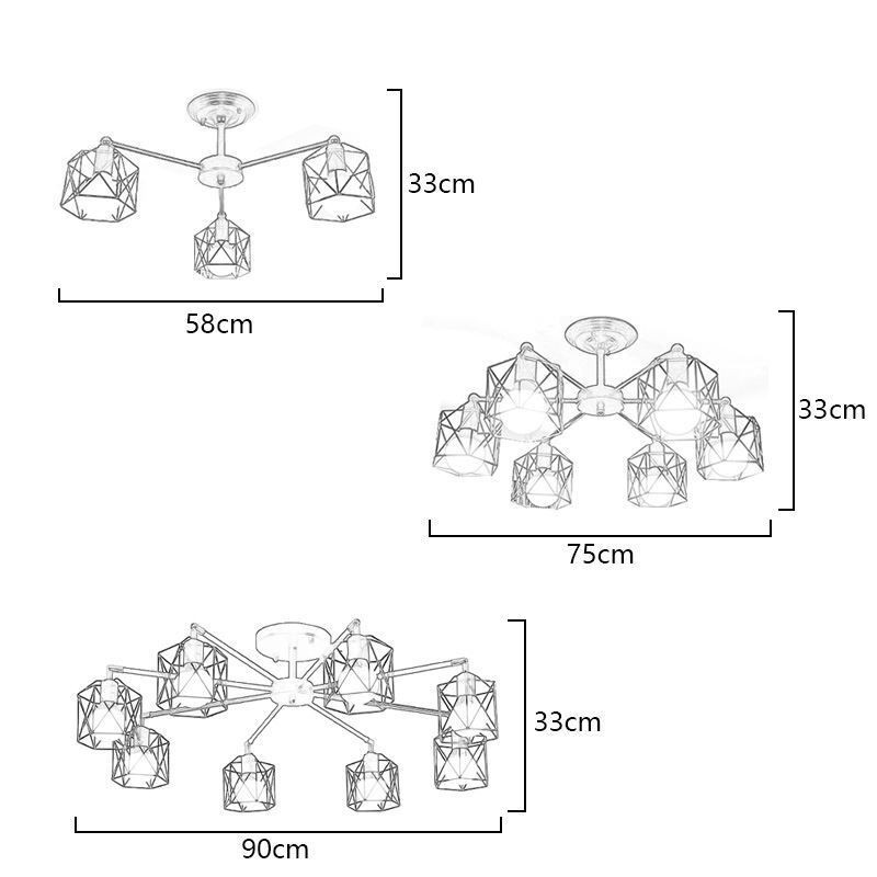 Moderní závěsná lampa ptačí klec železo dekorativní osvětlení