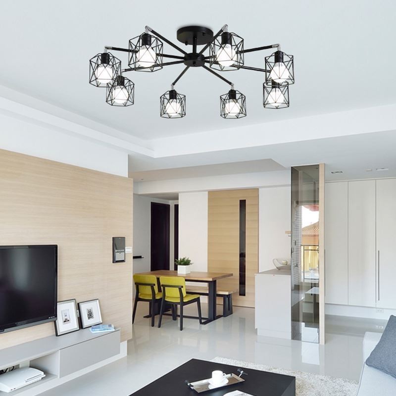 Moderní závěsná lampa ptačí klec železo dekorativní osvětlení