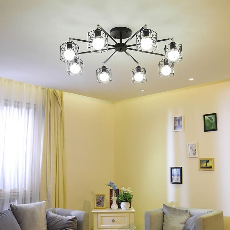 Moderní závěsná lampa ptačí klec železo dekorativní osvětlení