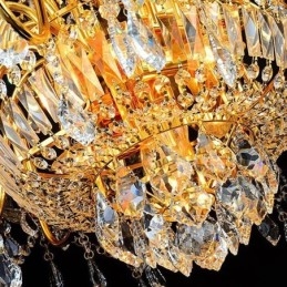 Evropský luxusní křišťálový lustr Duplex schodišťové závěsné svítidlo