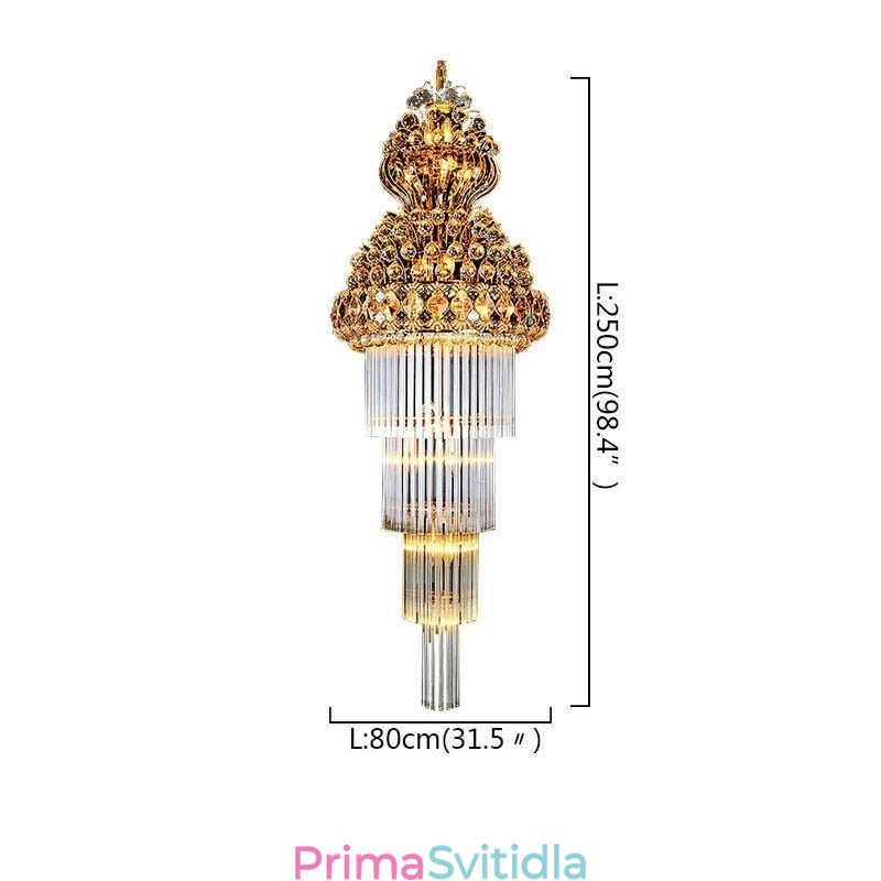 Luxusní dlouhý přívěsek Retro Crystal Empire Lustr