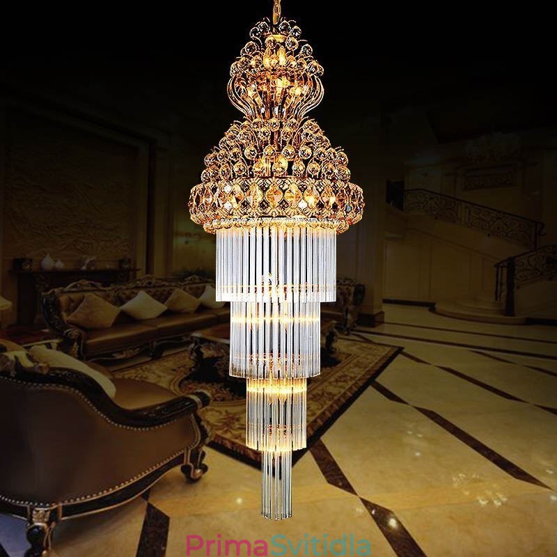 Luxusní dlouhý přívěsek Retro Crystal Empire Lustr