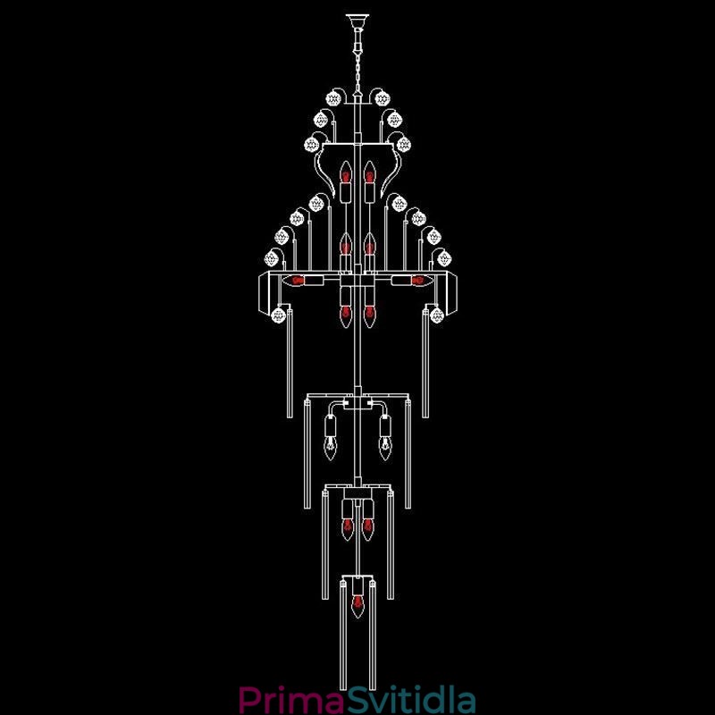 Luxusní dlouhý přívěsek Retro Crystal Empire Lustr