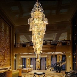 Elegantní křišťálový empírový lustr Evropský luxusní dlouhý přívěsek