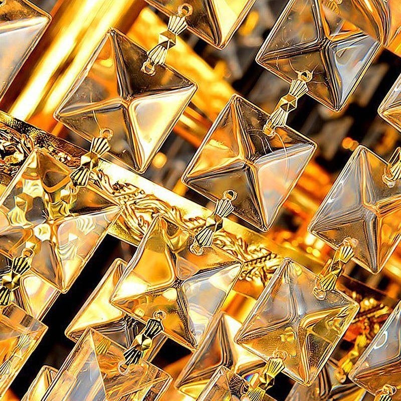 Elegantní křišťálový empírový lustr Evropský luxusní dlouhý přívěsek