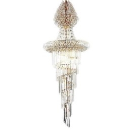 Luxusní křišťálový lustr Moderní evropské elegantní dlouhé závěsné duplexní schodiště