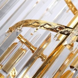 Luxusní křišťálový lustr Moderní evropské elegantní dlouhé závěsné duplexní schodiště
