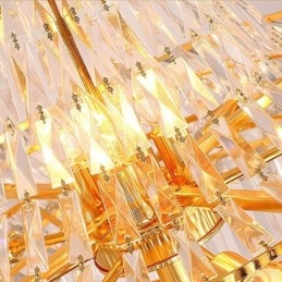 Luxusní křišťálový lustr Moderní evropské elegantní dlouhé závěsné duplexní schodiště