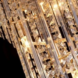 Elegantní křišťálový lustr Moderní jednoduché dlouhé závěsné duplexní schodiště