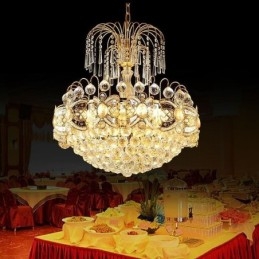 Elegantní křišťálový lustr klasické zlaté závěsné světlo