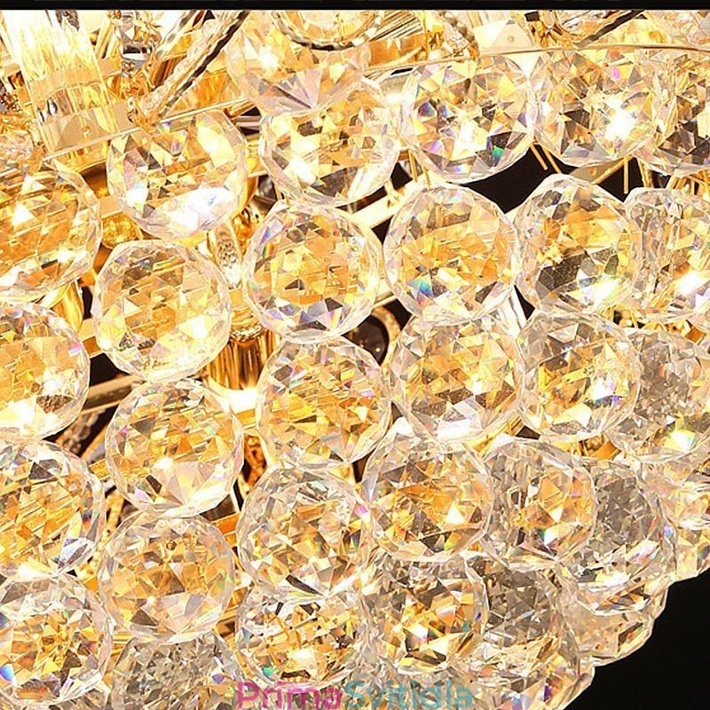 Elegantní křišťálový lustr klasické zlaté závěsné světlo