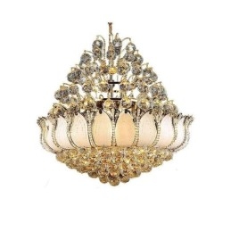 Současný křišťálový empírový lustr Zlatý přívěsek Light Lotus