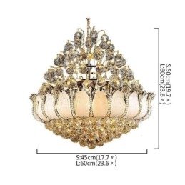 Současný křišťálový empírový lustr Zlatý přívěsek Light Lotus