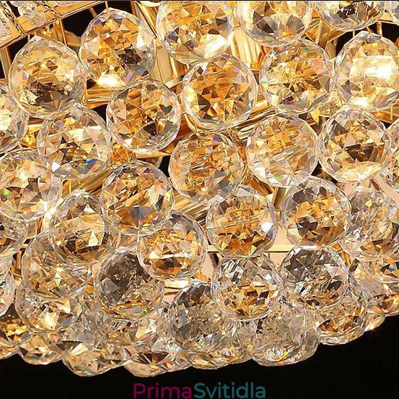 Současný křišťálový empírový lustr Zlatý přívěsek Light Lotus