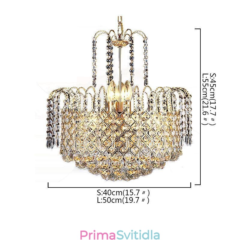Luxusní křišťálový lustr Moderní elegantní závěsné svítidlo