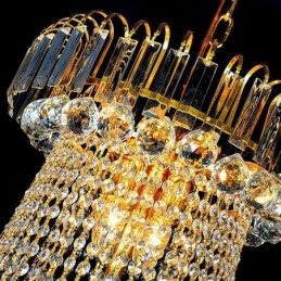Elegantní křišťálový lustr Evropské závěsné svítidlo Dlouhé závěsné lustrové duplexní schodiště