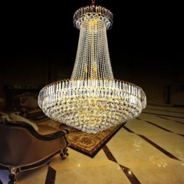 Elegantní křišťálový lustr Evropské závěsné svítidlo Dlouhé závěsné lustrové duplexní schodiště