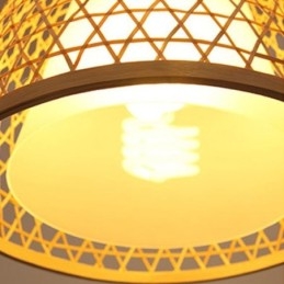 Bambusové polozapuštěné kreativní kulaté stropní osvětlení vestibulu