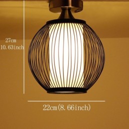 Jedinečné, polozapuštěné kreativní kulaté bambusové stropní osvětlení verandy
