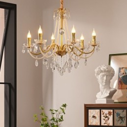 Americké křišťálové závěsné svítidlo Country Style Creative Iron Art Stropní svítidlo