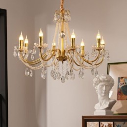 Americké křišťálové závěsné svítidlo Country Style Creative Iron Art Stropní svítidlo