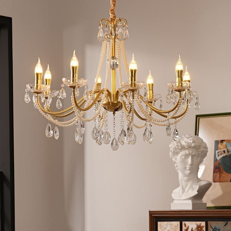 Americké křišťálové závěsné svítidlo Country Style Creative Iron Art Stropní svítidlo