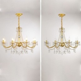 Americké křišťálové závěsné svítidlo Country Style Creative Iron Art Stropní svítidlo