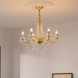 Americké křišťálové závěsné svítidlo Country Style Creative Iron Art Stropní svítidlo