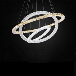 Závěsné lampy Jantarové a čiré K9 Crystal Lustrové osvětlení se 3 prstenci