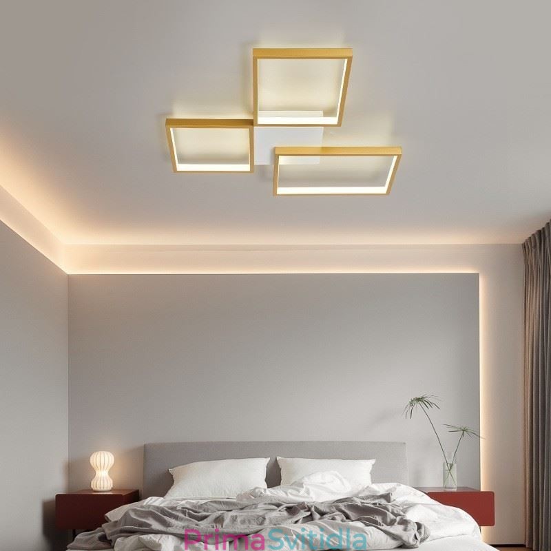 Vestavné stropní svítidlo Minimalist 3 čtvercové plynule stmívatelné s dálkovým ovládáním 60W
