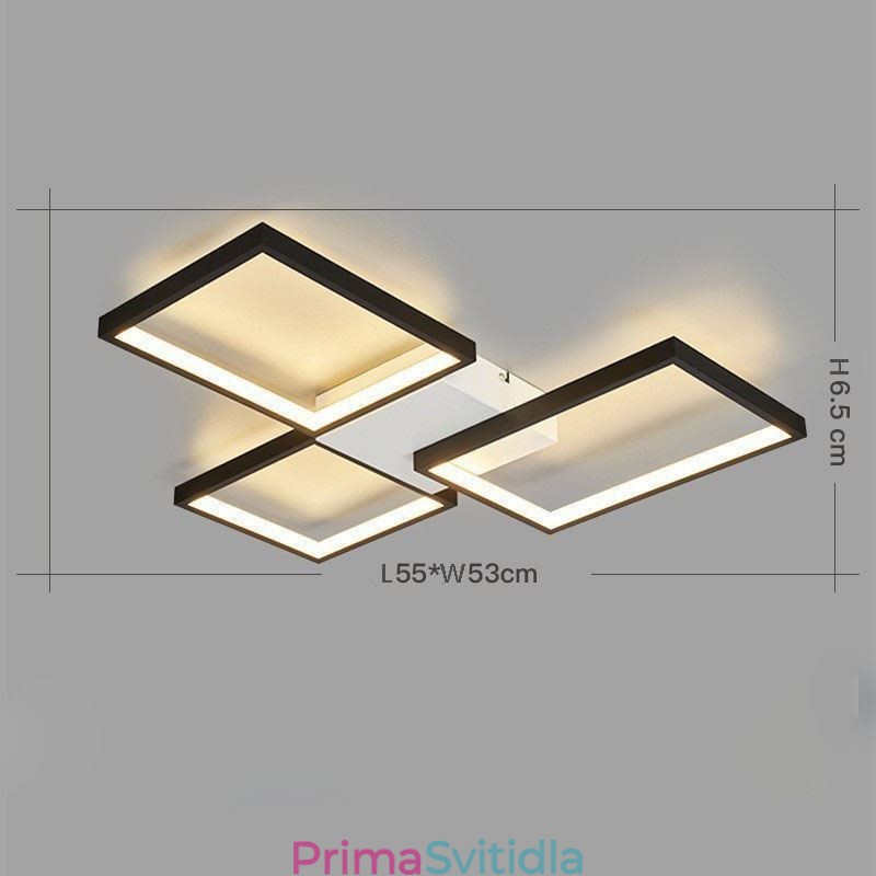 Vestavné stropní svítidlo Minimalist 3 čtvercové plynule stmívatelné s dálkovým ovládáním 60W