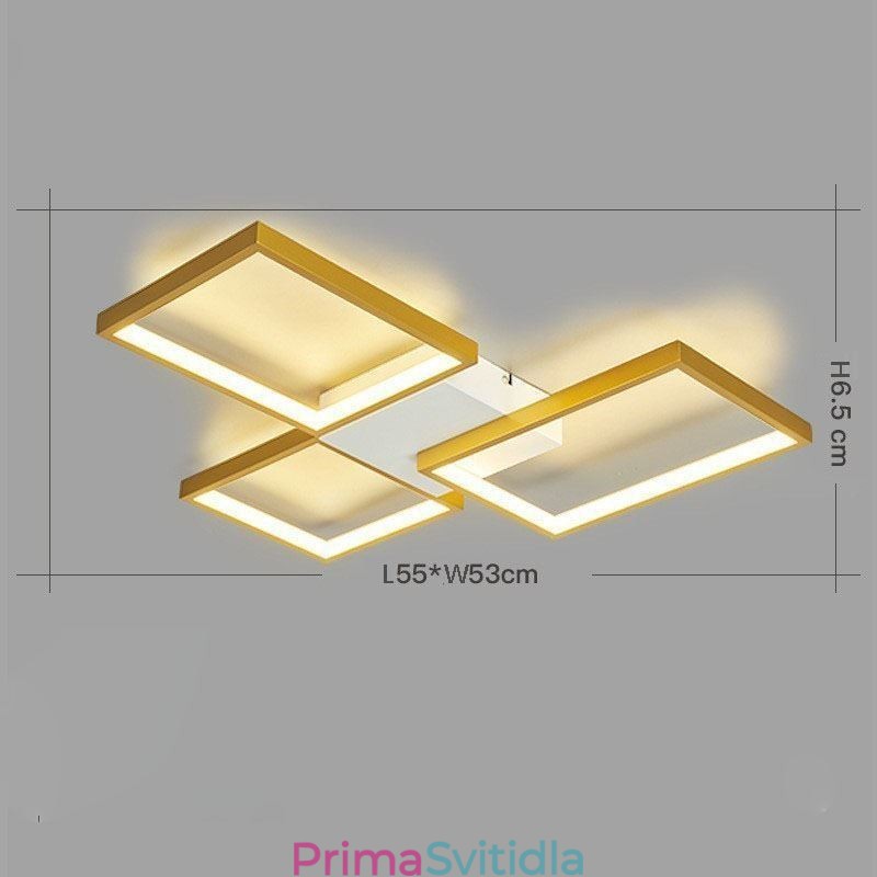 Vestavné stropní svítidlo Minimalist 3 čtvercové plynule stmívatelné s dálkovým ovládáním 60W