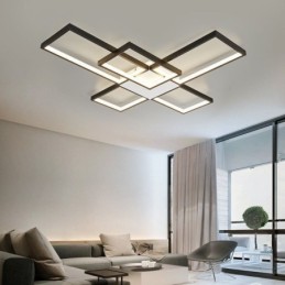 Minimalistické zapuštěné stropní svítidlo s pěti čtvercovými stupni plynule stmívatelné s dálkovým ovládáním 92W