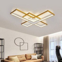 Minimalistické zapuštěné stropní svítidlo s pěti čtvercovými stupni plynule stmívatelné s dálkovým ovládáním 92W