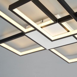 Minimalistické zapuštěné stropní svítidlo s pěti čtvercovými stupni plynule stmívatelné s dálkovým ovládáním 92W