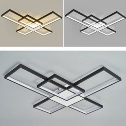 Minimalistické zapuštěné stropní svítidlo s pěti čtvercovými stupni plynule stmívatelné s dálkovým ovládáním 92W
