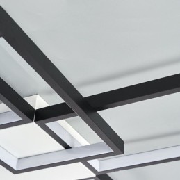 Minimalistické zapuštěné stropní svítidlo s pěti čtvercovými stupni plynule stmívatelné s dálkovým ovládáním 92W