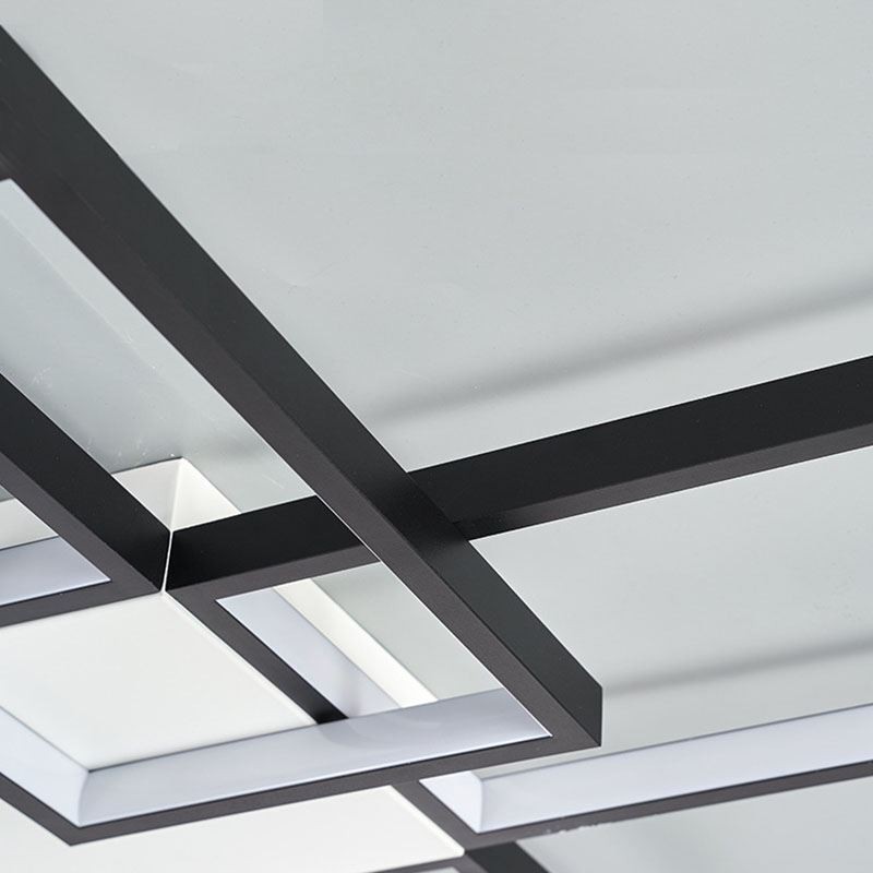 Minimalistické zapuštěné stropní svítidlo s pěti čtvercovými stupni plynule stmívatelné s dálkovým ovládáním 92W