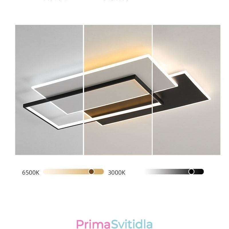 Minimalistické čtvercové akrylové stropní svítidlo pro zapuštěnou montáž