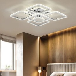 Zapuštěné chromové čtvercové stropní svítidlo 5 světel
