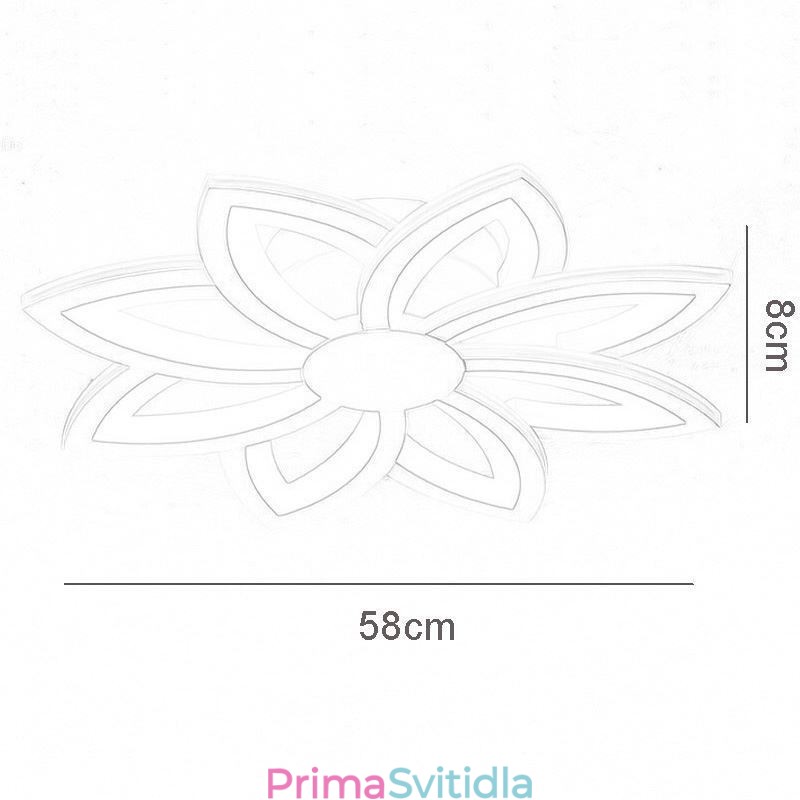 Akrylové květinové stropní svítidlo pro zapuštěnou montáž, 55 cm