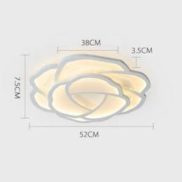 Moderní jednoduché růžové akrylové stropní svítidlo pod omítku 52 cm