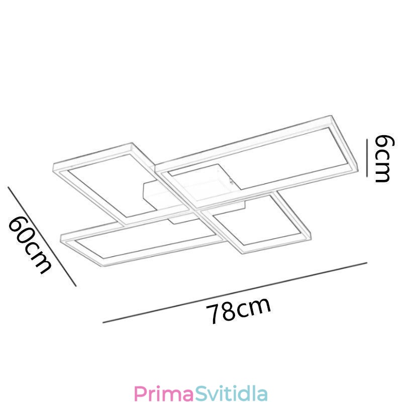 Geometrické čtvercové stropní svítidlo s mozaikou pod zapuštěnou montáž