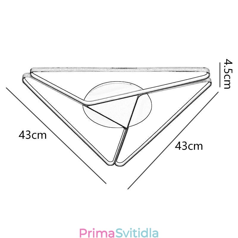 Minimalistické trojúhelníkové stropní svítidlo pro zapuštěnou montáž